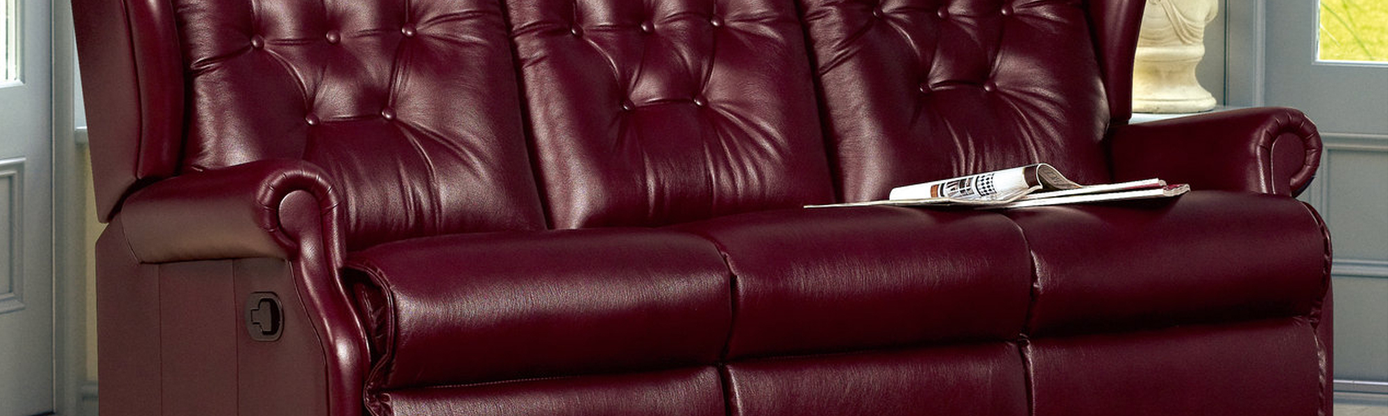 Leather 3 Seater Manual Recliner Sofas
