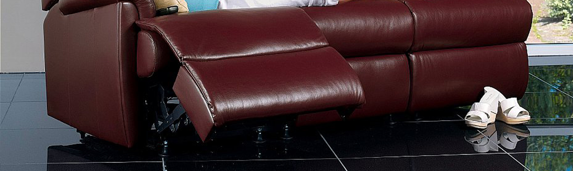 Leather 3 Seater Power Recliner Sofas
