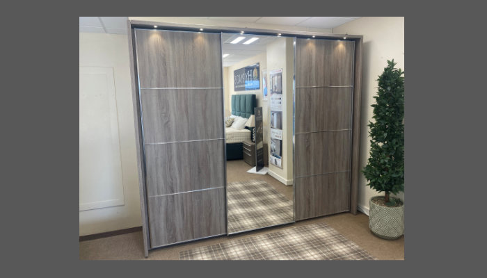 3 Door Sliding Wardrobe 260cm Wide