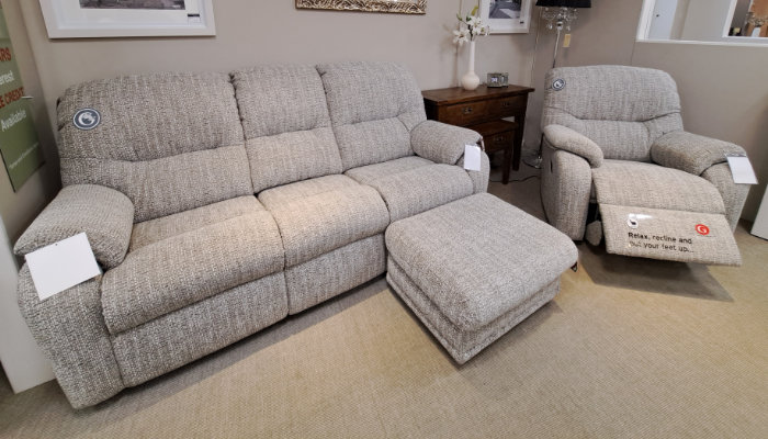 3 Seater Sofa, Power Chair and Malvern Footstool